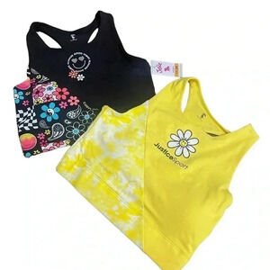 Justice 'Oh So Soft' Girls Sports Bra 2 Pack Size 34 Removable Pads Seamless